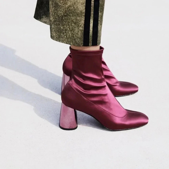 New Free People Spectrum Berry Sock Ankle Boots 38 - Picture 2 of 10